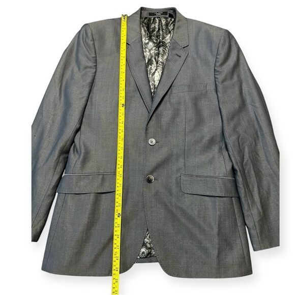 Ted Baker Men’s Blazer 38R Wool-Silk Blend Gray Suit Jacket Preppy Sport Coat - Picture 7 of 10